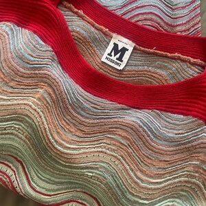 Missoni Red and Multicolor Wave Knit dress